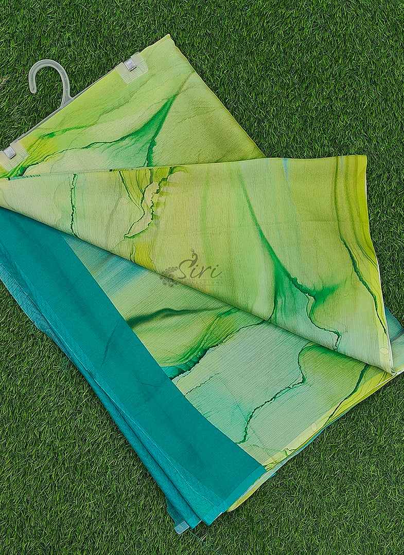 Beautiful Digital Print Nara Chiffon Saree with Blouse