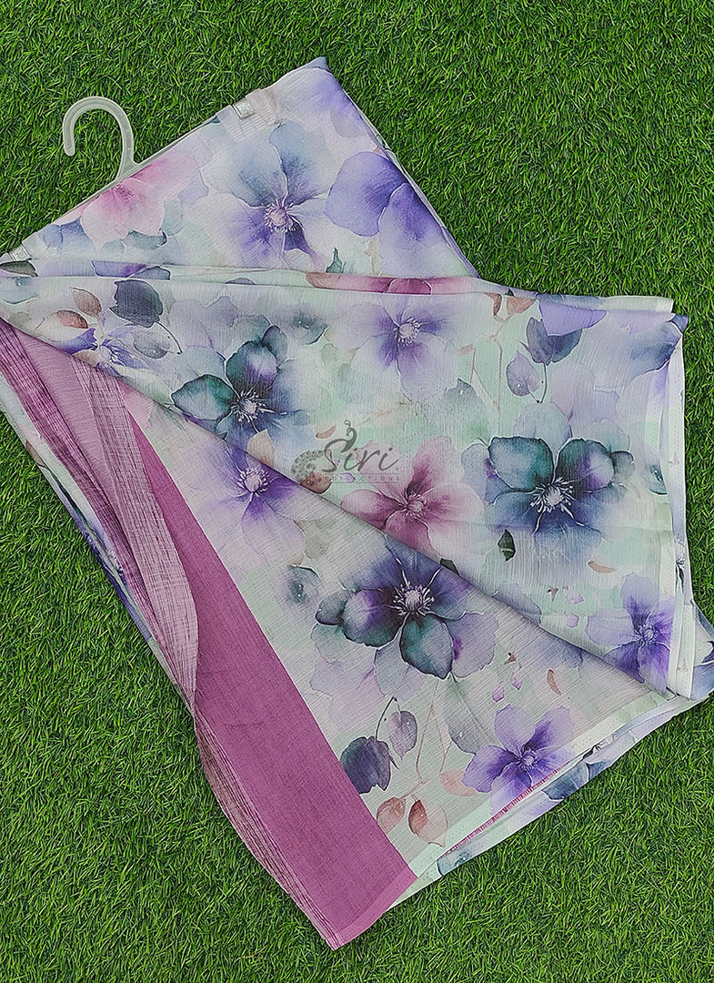 Beautiful Digital Print Nara Chiffon Saree with Blouse