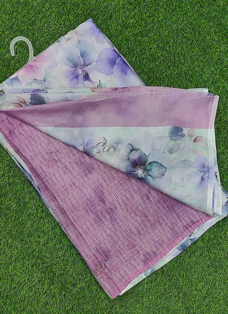 Beautiful Digital Print Nara Chiffon Saree with Blouse
