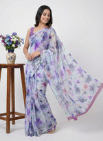 Load image into Gallery viewer, Beautiful Digital Print Nara Chiffon Saree with Blouse