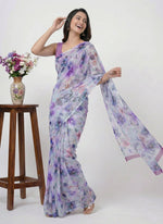 Load image into Gallery viewer, Beautiful Digital Print Nara Chiffon Saree with Blouse