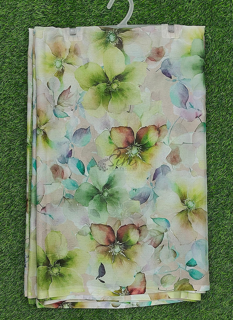 Beautiful Digital Print Nara Chiffon Saree with Blouse