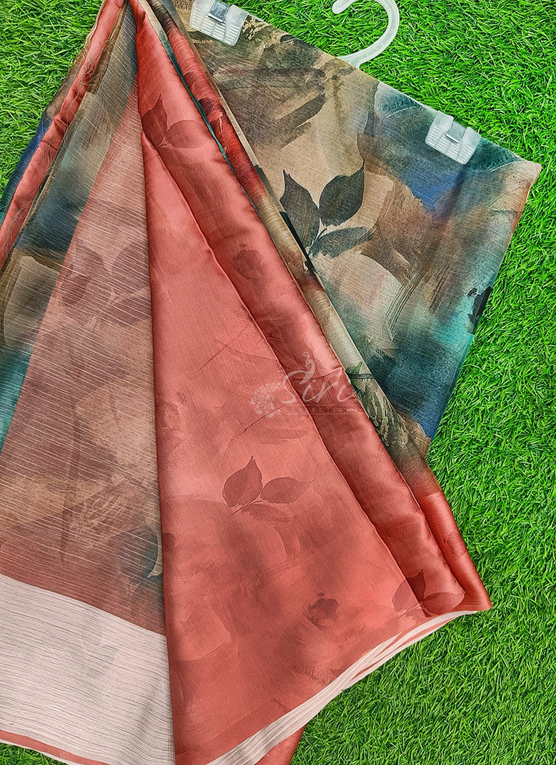 Lovely Premium Digital Print Chiffon Saree in Satin Finish Border