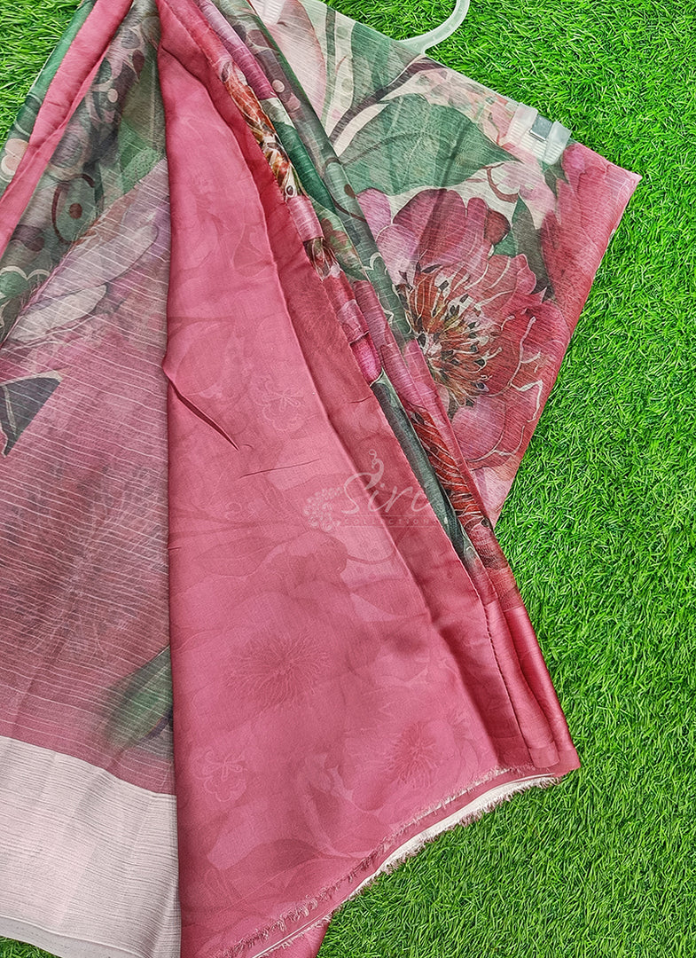 Lovely Premium Digital Print Chiffon Saree in Satin Finish Border