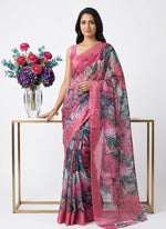 Load image into Gallery viewer, Lovely Premium Digital Print Chiffon Saree in Satin Finish Border