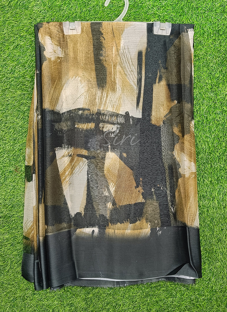 Lovely Premium Digital Print Chiffon Saree in Satin Finish Border