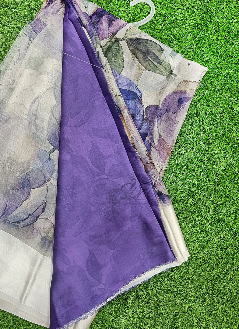 Lovely Premium Digital Print Chiffon Saree in Satin Finish Border