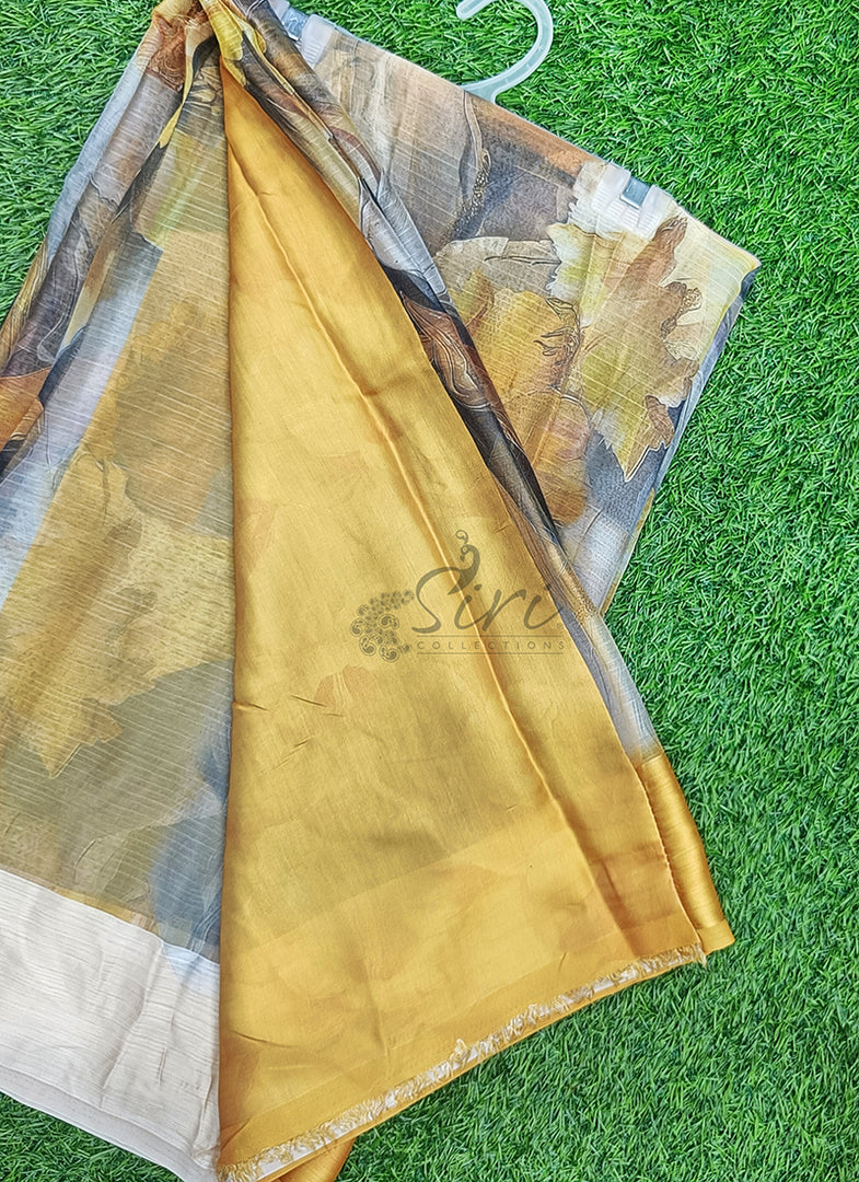 Lovely Premium Digital Print Chiffon Saree in Satin Finish Border