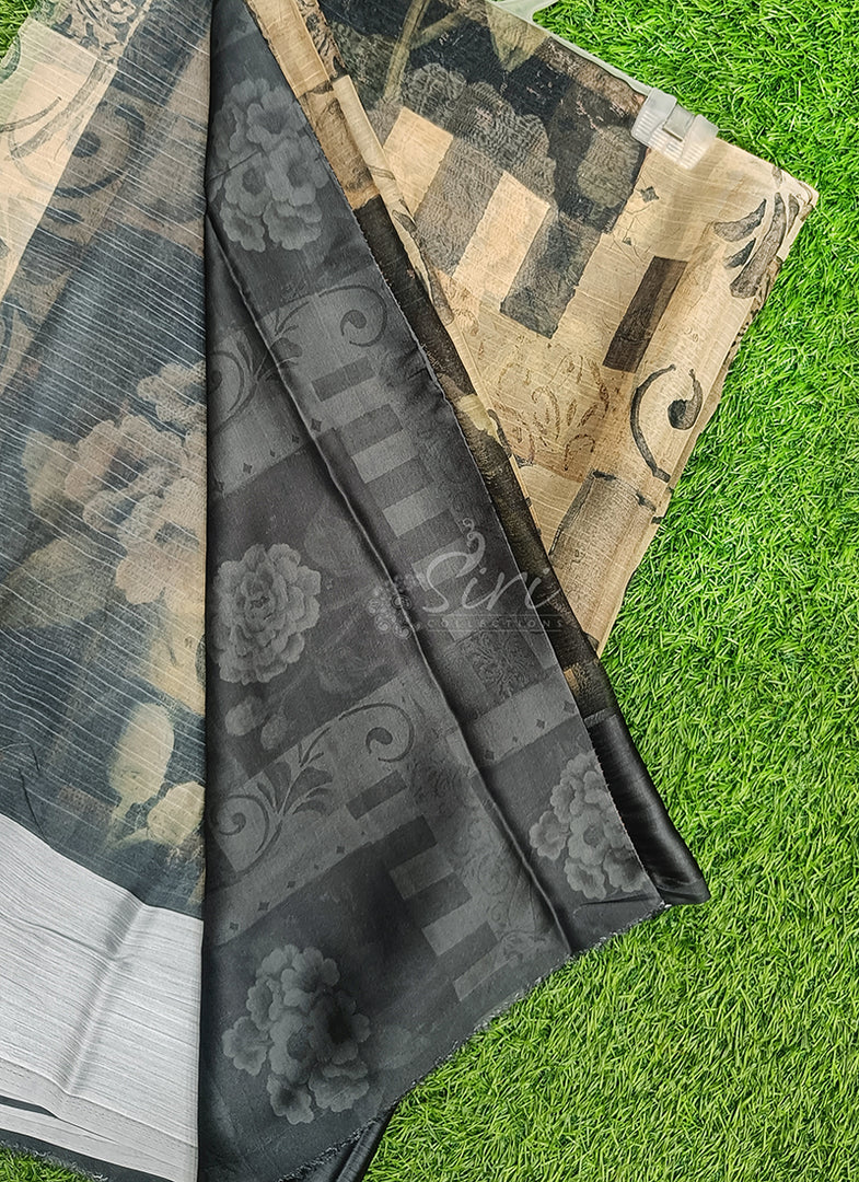 Lovely Premium Digital Print Chiffon Saree in Satin Finish Border