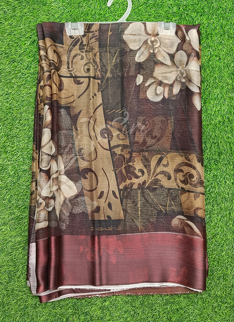 Lovely Premium Digital Print Chiffon Saree in Satin Finish Border