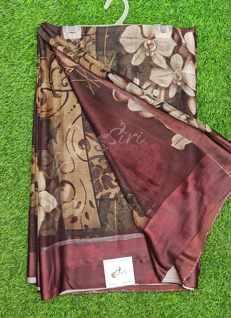 Lovely Premium Digital Print Chiffon Saree in Satin Finish Border