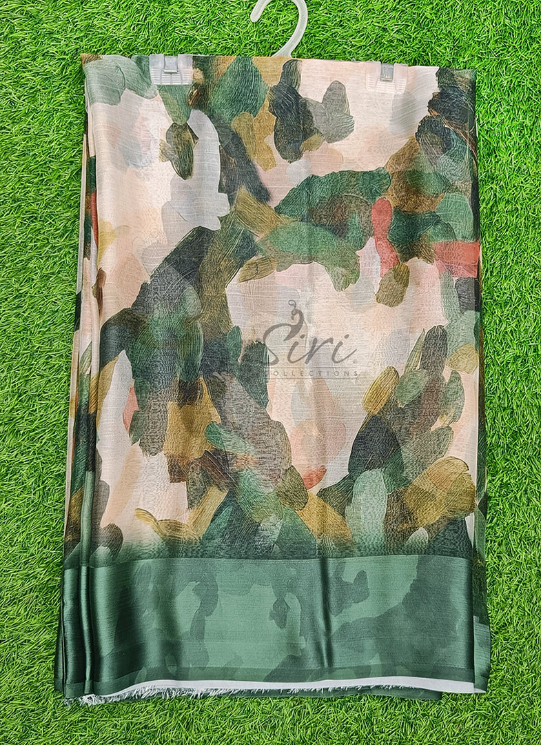 Lovely Premium Digital Print Chiffon Saree in Satin Finish Border
