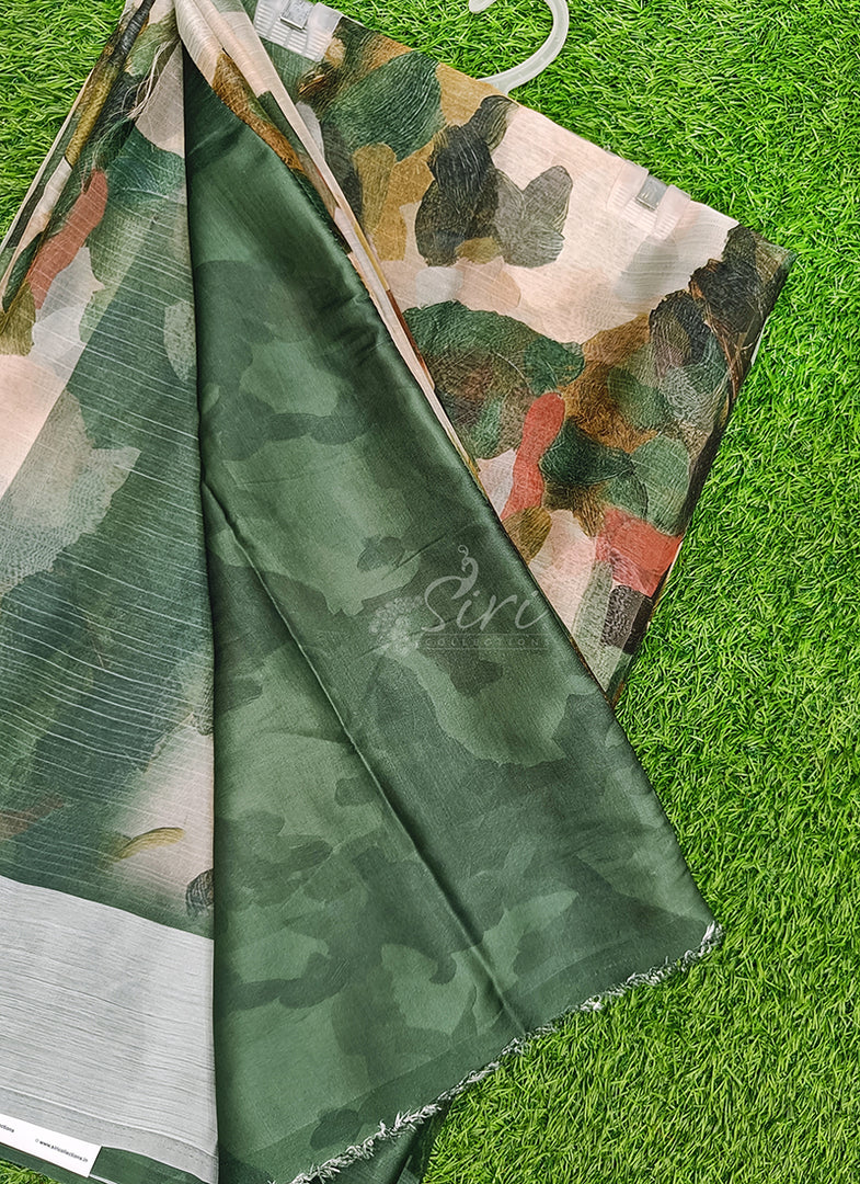Lovely Premium Digital Print Chiffon Saree in Satin Finish Border