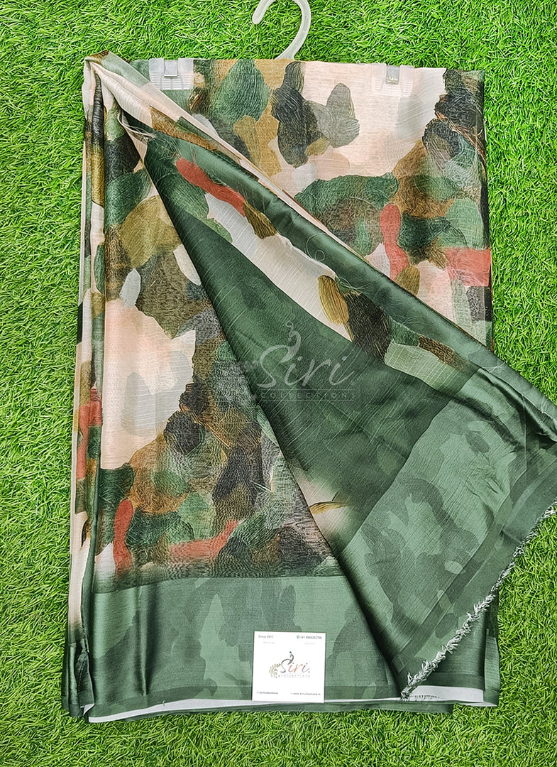 Lovely Premium Digital Print Chiffon Saree in Satin Finish Border