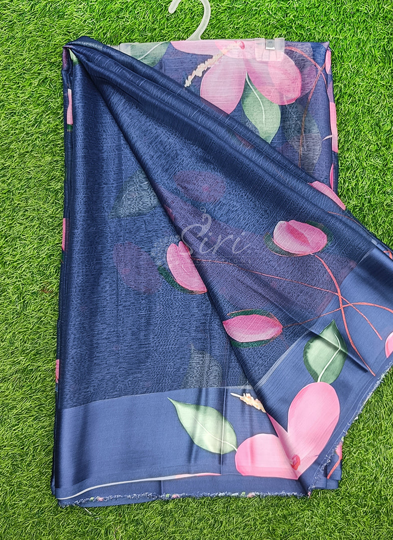 Lovely Premium Digital Print Chiffon Saree in Satin Finish Border