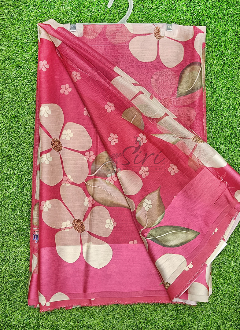 Lovely Premium Digital Print Chiffon Saree in Satin Finish Border