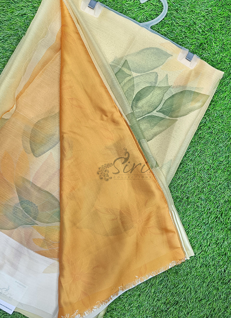 Lovely Premium Digital Print Chiffon Saree in Satin Finish Border