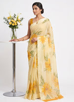 Load image into Gallery viewer, Lovely Premium Digital Print Chiffon Saree in Satin Finish Border