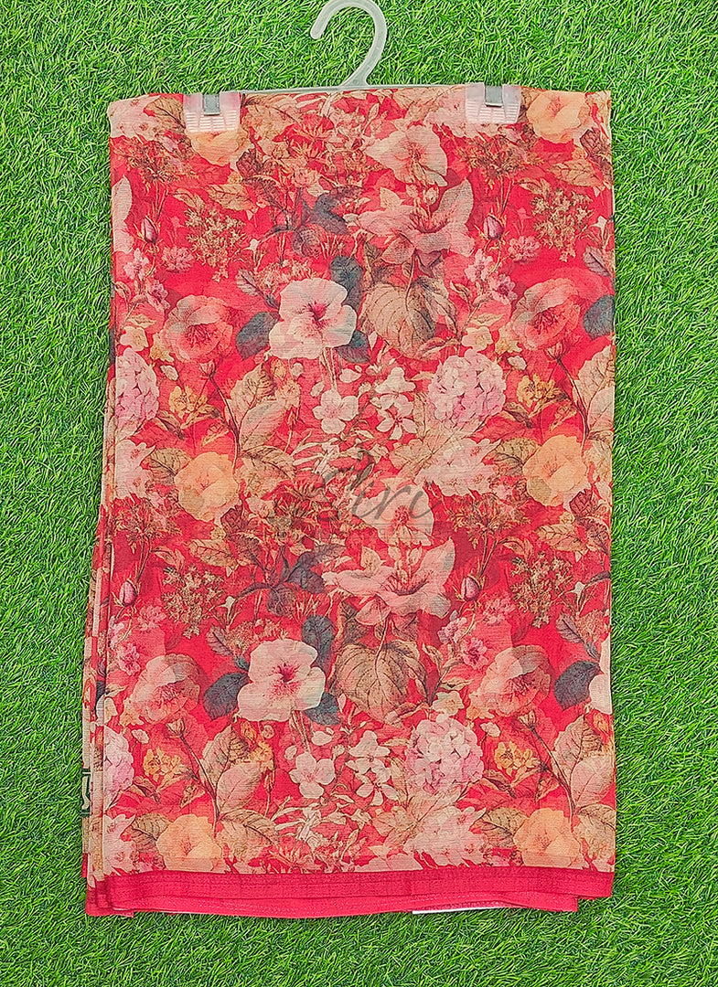 Siri Collections Premium Digital Print Chiffon Sarees with Blouse