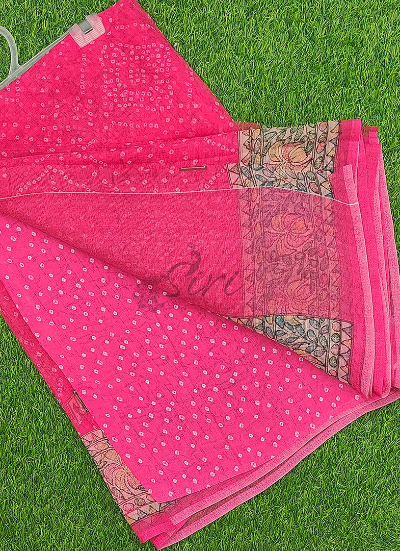 Siri Collections Premium Digital Print Chiffon Sarees with Blouse