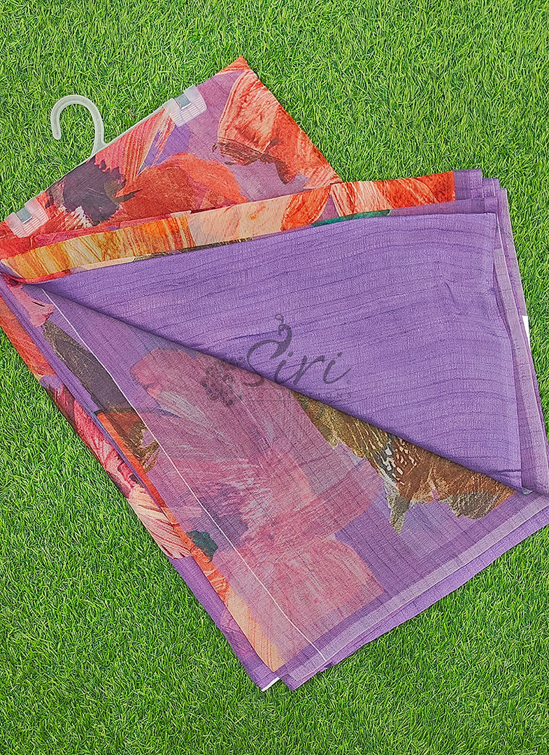 Siri Collections Premium Digital Print Chiffon Sarees with Blouse