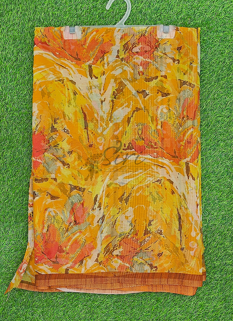 Siri Collections Premium Digital Print Chiffon Sarees with Blouse