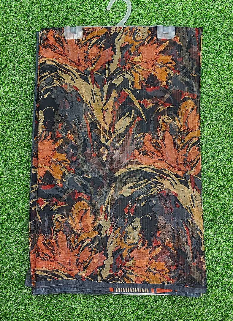 Siri Collections Premium Digital Print Chiffon Sarees with Blouse