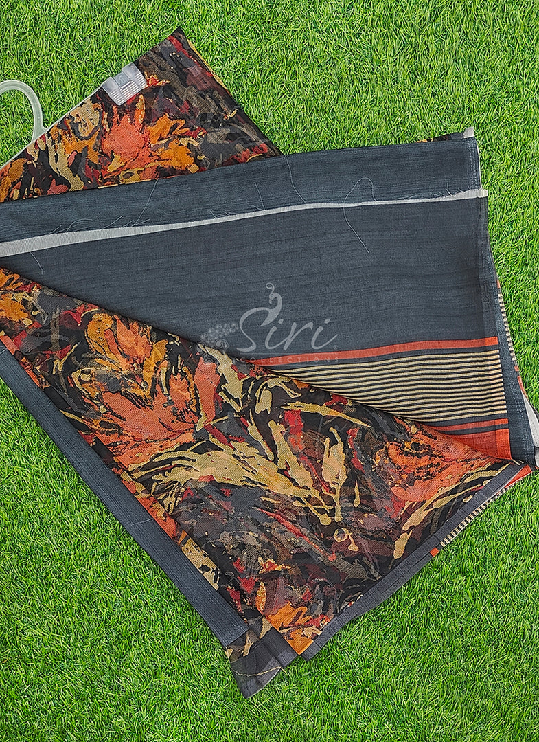 Siri Collections Premium Digital Print Chiffon Sarees with Blouse