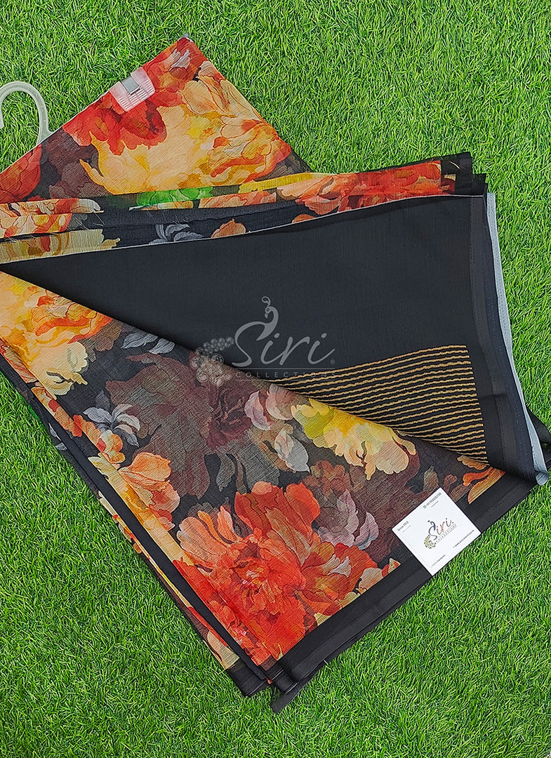 Siri Collections Premium Digital Print Chiffon Sarees with Blouse
