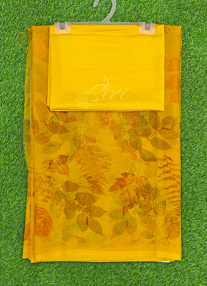 Siri Collections Premium Digital Print Chiffon Sarees with Blouse
