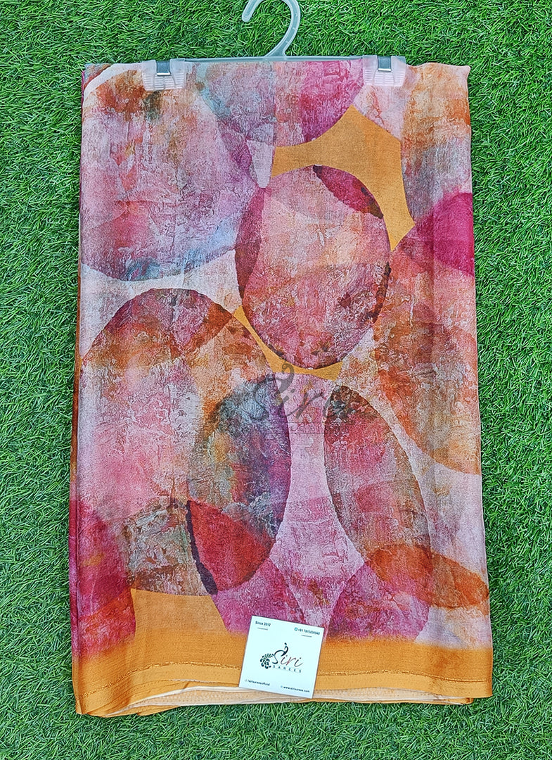 Lovely Digital Print Chiffon Sarees with Blouse