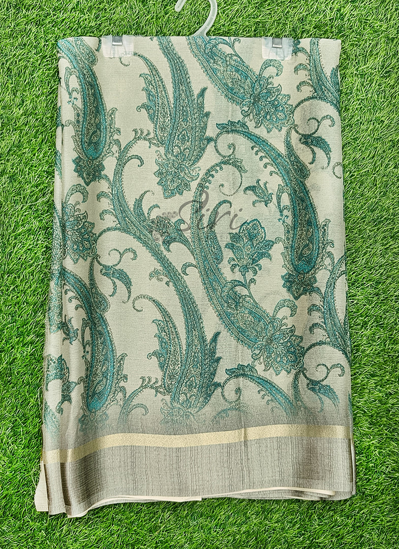 Beautiful Digital Print Chiffon Saree in Satin Borders