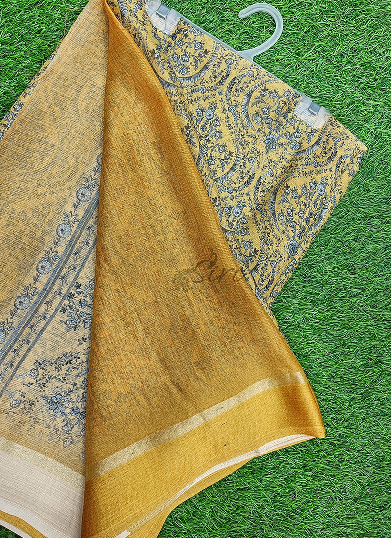 Beautiful Digital Print Chiffon Saree in Satin Borders