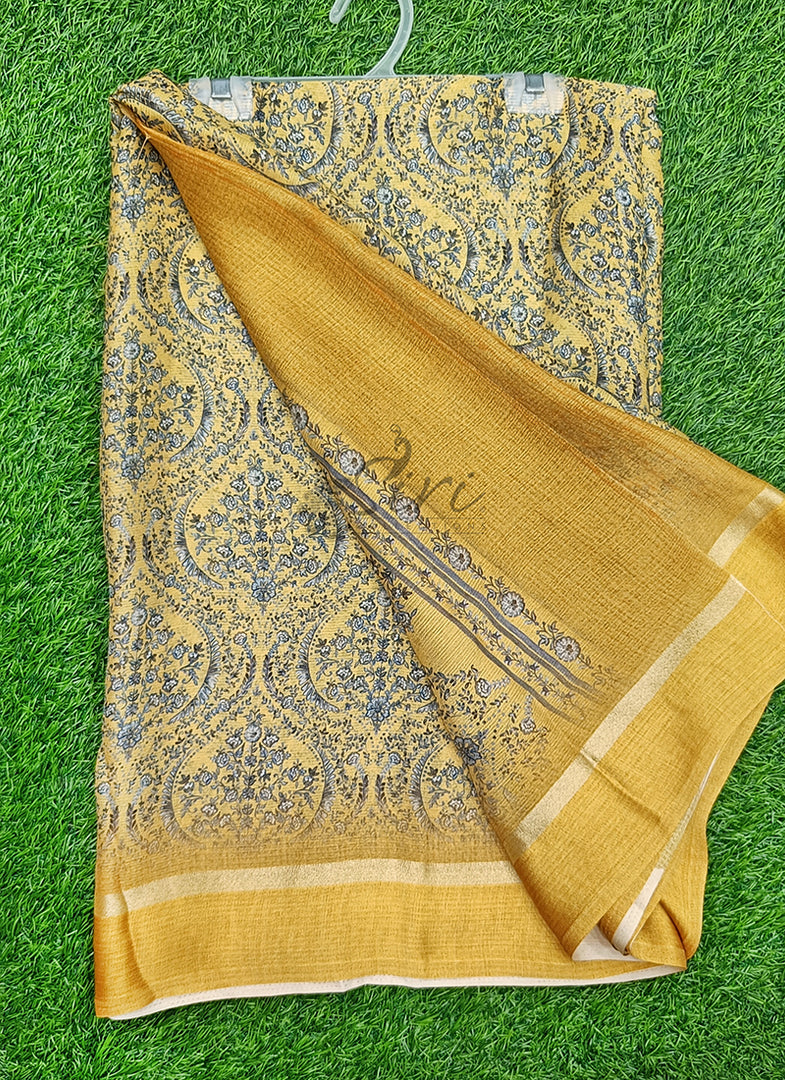Beautiful Digital Print Chiffon Saree in Satin Borders