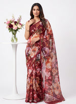 Load image into Gallery viewer, Siri Collections Premium Digital Print Chiffon Sarees with Blouse