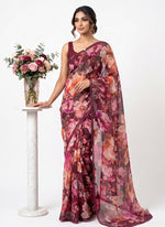 Load image into Gallery viewer, Siri Collections Premium Digital Print Chiffon Sarees with Blouse
