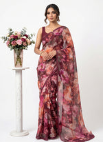 Load image into Gallery viewer, Siri Collections Premium Digital Print Chiffon Sarees with Blouse