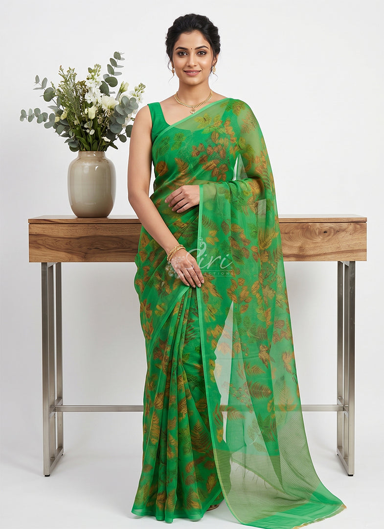 Siri Collections Premium Digital Print Chiffon Sarees with Blouse