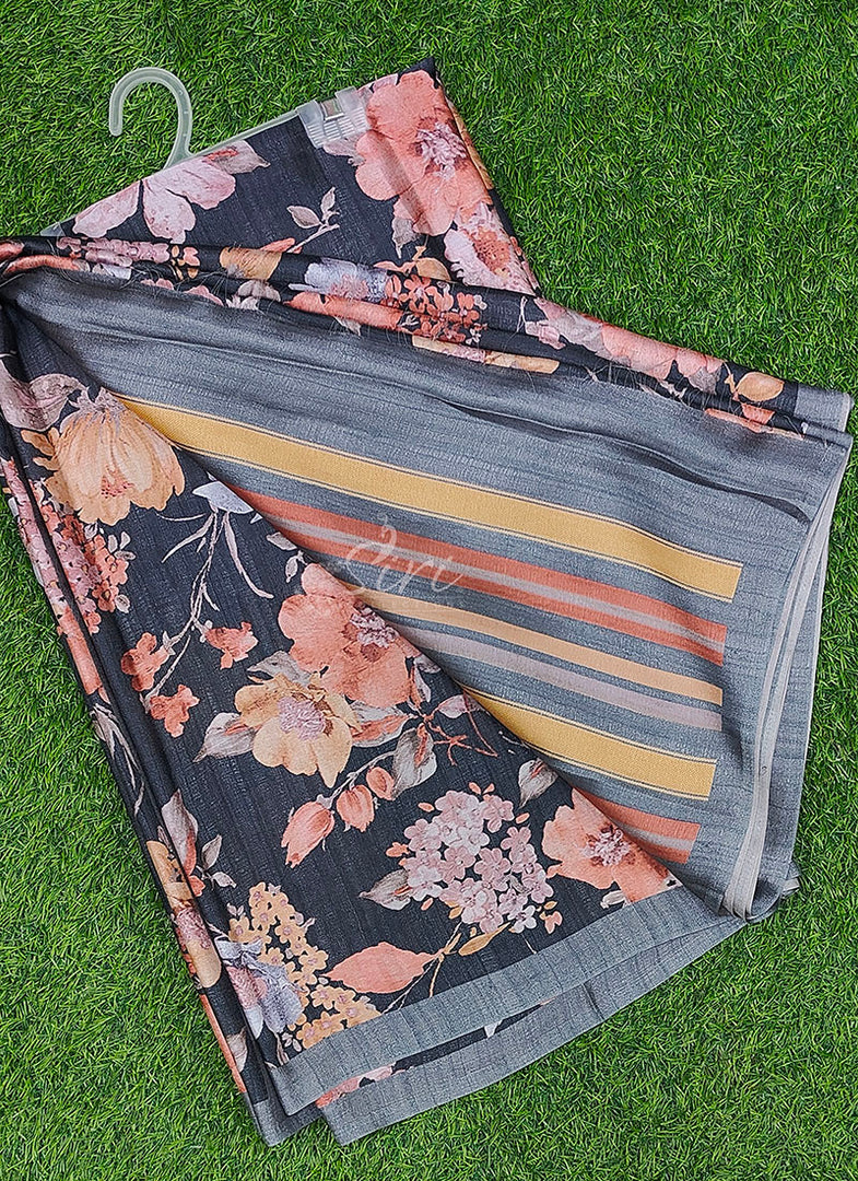 Latest Digital Print Satin Crepe Silk Saree