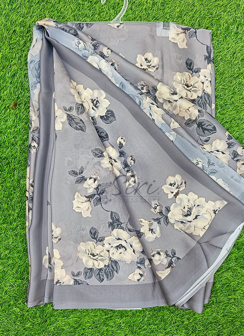 Lovely Digital Print Satin Crepe Silk Saree