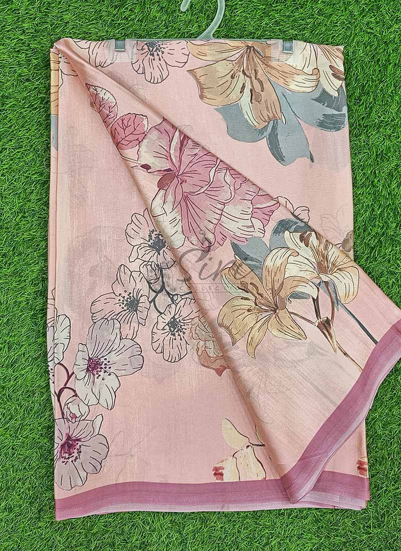 Latest Digital Print Satin Crepe Silk Saree