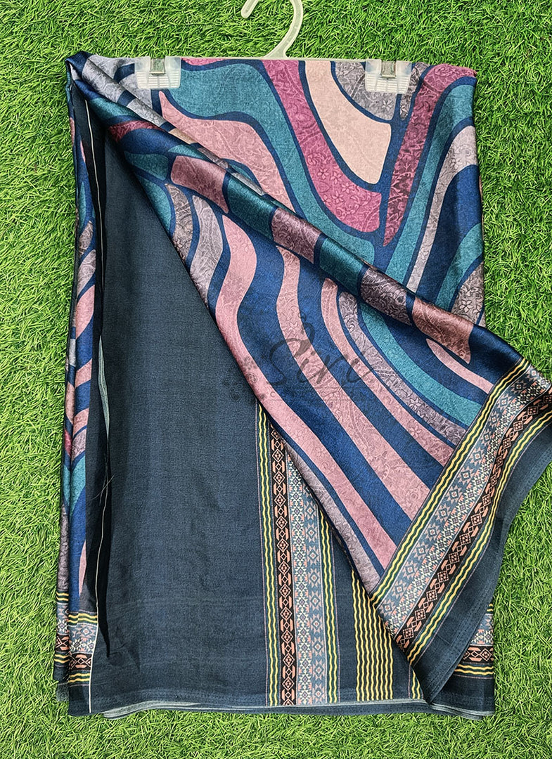 Lovely Digital Print Satin Crepe Silk Saree