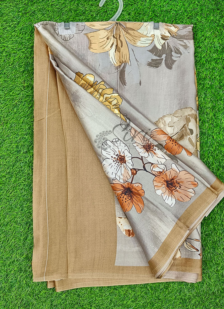 Digital Print Satin Crepe Silk Saree