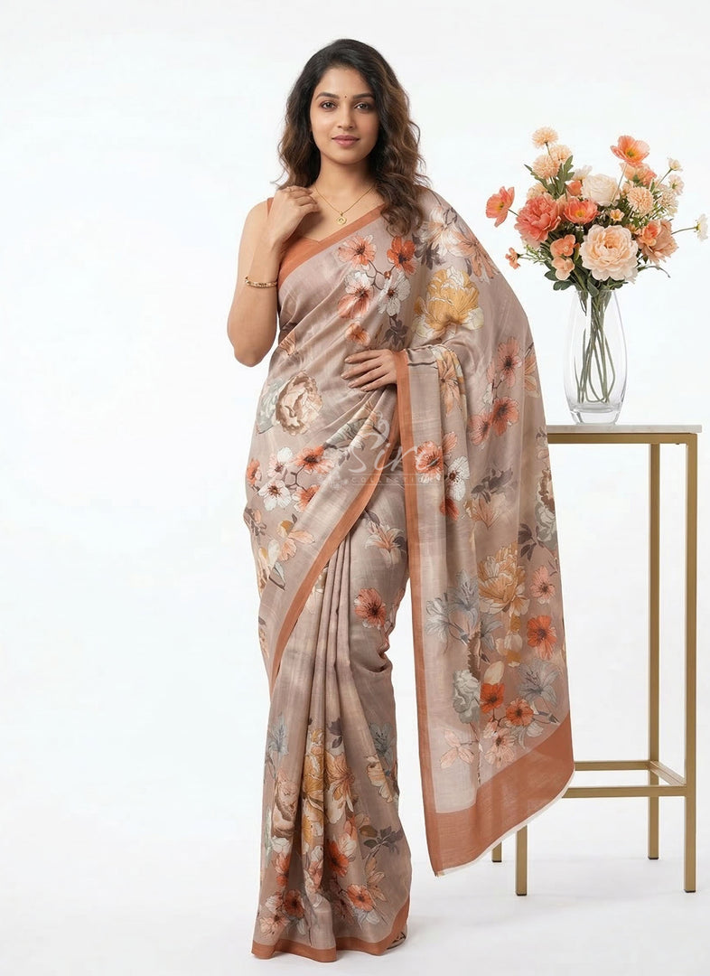 Latest Digital Print Satin Crepe Silk Saree