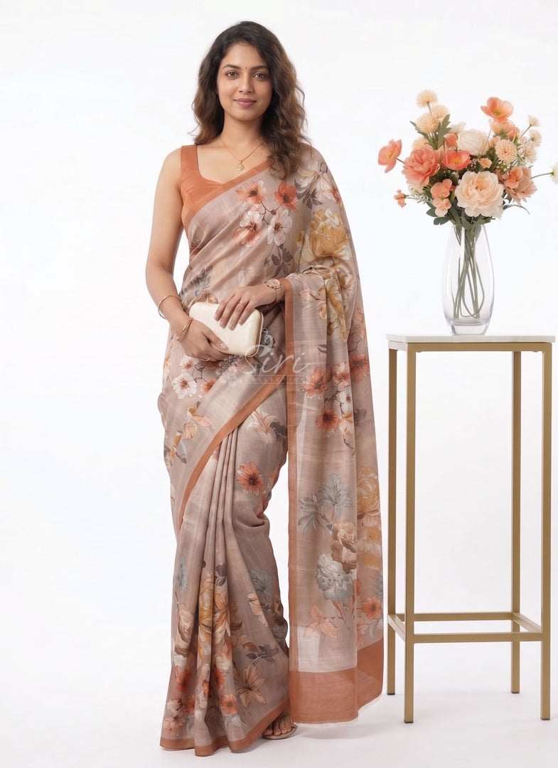 Latest Digital Print Satin Crepe Silk Saree