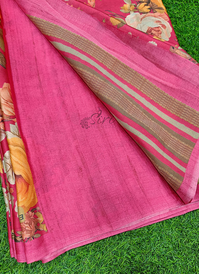 Digital Print Satin Crepe Silk Saree