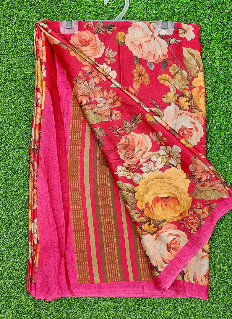 Digital Print Satin Crepe Silk Saree