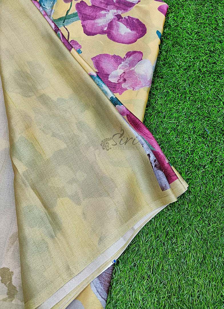 Digital Print Satin Crepe Silk Saree