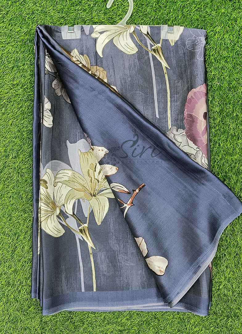 Latest Digital Print Satin Crepe Silk Saree
