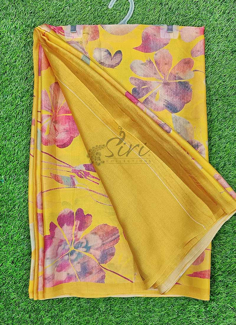 Latest Digital Print Satin Crepe Silk Saree